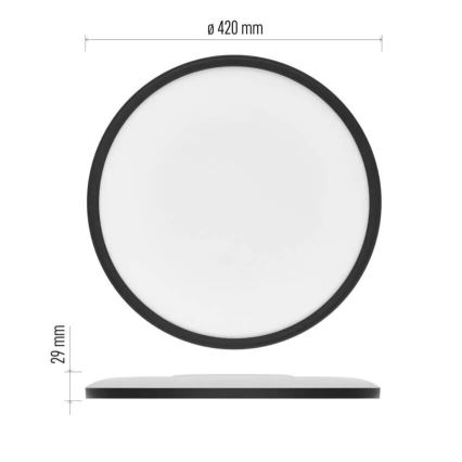 LED-kattovalaisin FLORI LED/22W/230V 4000K musta halkaisija 42 cm