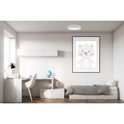 LED Lasten kattovalaisin GALAXY KIDS LED/24W/230V pisteet valkoinen/musta