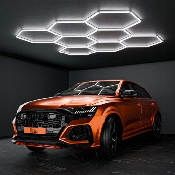 LED-kattovalaisin HEXAGON LED/350W/85-265V 6500K 313x298 cm CRI 90 IP54 valkoinen