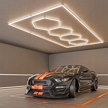 LED Kattovalaisin HEXAGON LED/384W/85-265V 4000K 484x243 cm CRI 90 IP54 valkoinen