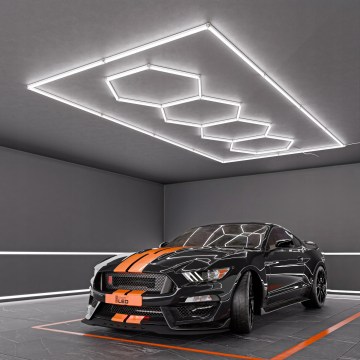 LED-kattovalaisin HEXAGON LED/426W/85-265V 6500K 484x243 cm CRI 90 IP44 valkoinen