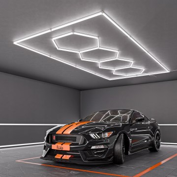 LED-kattovalaisin HEXAGON LED/426W/85-265V 6500K 484x243 cm CRI 90 IP54 valkoinen