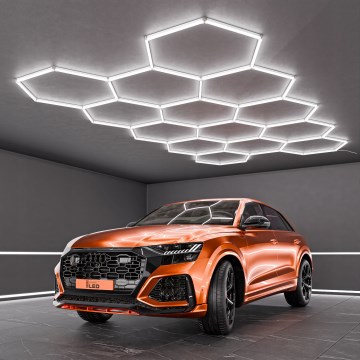 LED-kattovalaisin HEXAGON LED/570W/85-265V 6500K 522x298 cm CRI 90 IP44 valkoinen