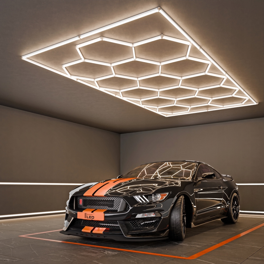 LED-kattovalaisin HEXAGON LED/696W/85-265V 4000K 484x243 cm CRI 90 IP54 valkoinen