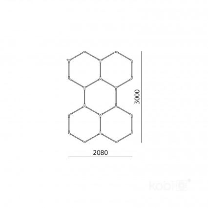 LED-kattovalaisin HEXLINE LED/216W/230V 4000K 208x300 cm valkoinen