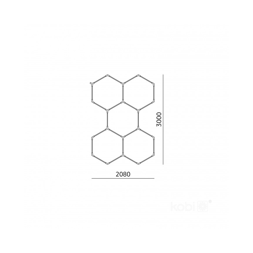 LED-kattovalaisin HEXLINE LED/216W/230V 4000K 208x300 cm valkoinen