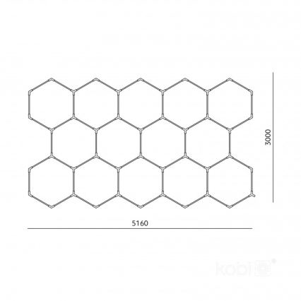 LED-kattovalaisin HEXLINE LED/513W/230V 4000K 300x516 cm valkoinen