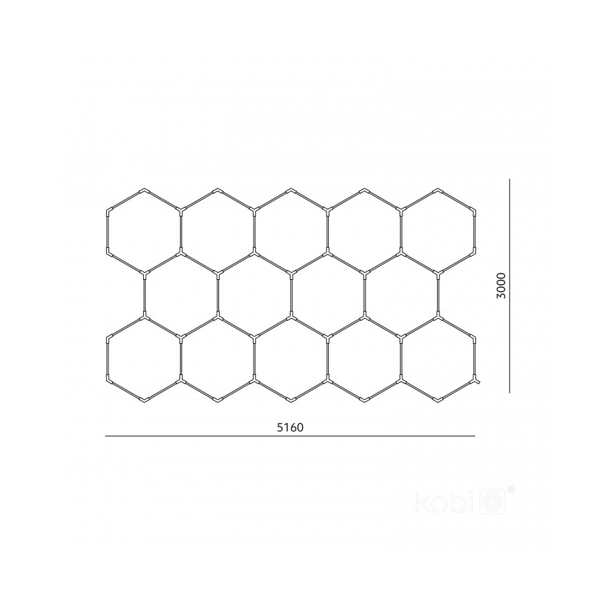 LED-kattovalaisin HEXLINE LED/513W/230V 4000K 300x516 cm valkoinen