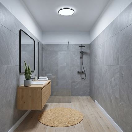 LED-kattovalaisin HUGO LED/12/18/24W/230V 3000/4000/6500K halkaisija 30 cm IP54 musta