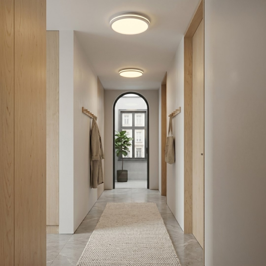 LED-kattovalaisin HUGO LED/12/18/24W/230V 3000/4000/6500K halkaisija 30 cm IP54 valkoinen