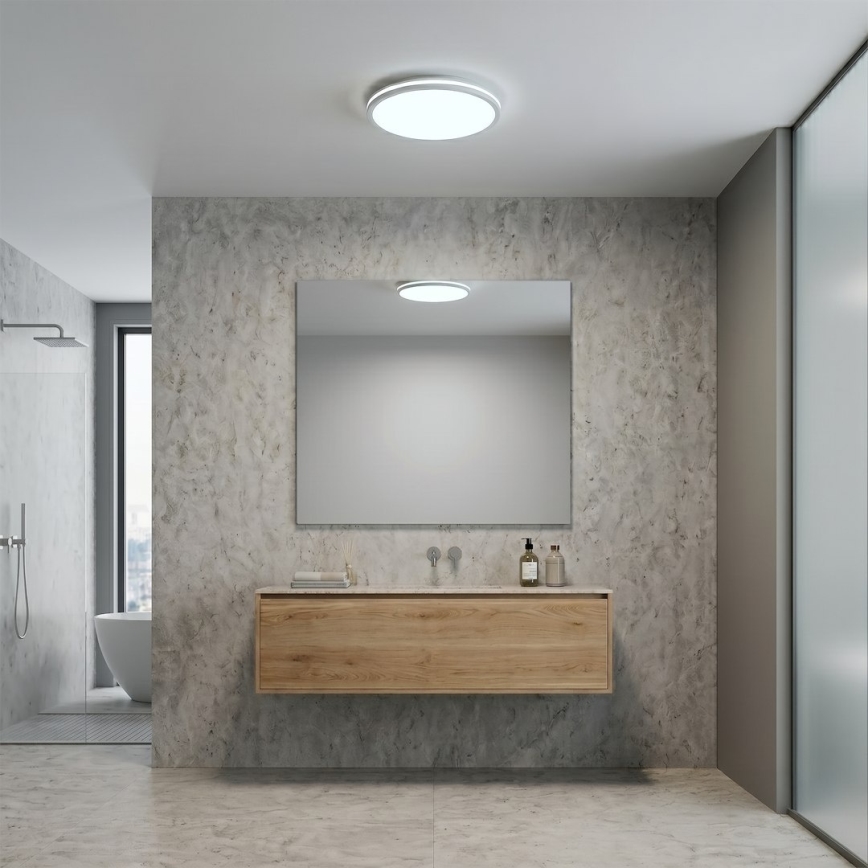 LED-kattovalaisin HUGO LED/12/18/24W/230V 3000/4000/6500K halkaisija 30 cm IP54 valkoinen