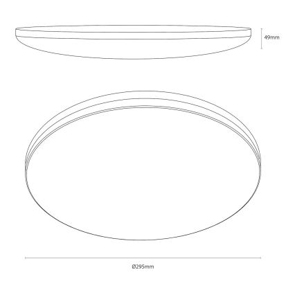 LED-kattovalaisin HUGO LED/12/18/24W/230V 3000/4000/6500K halkaisija 30 cm IP54 valkoinen