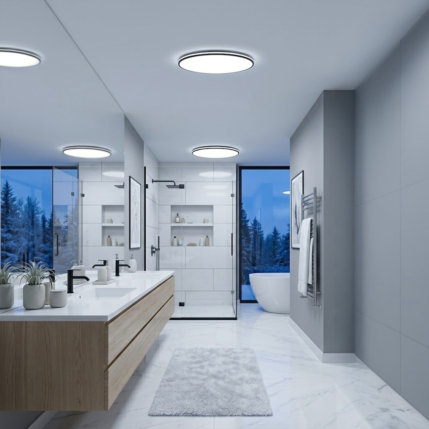 LED-kattovalaisin HUGO LED/16/24/32W/230V 3000/4000/6500K halkaisija 37 cm IP54 musta