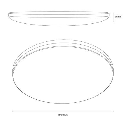 LED-kattovalaisin HUGO LED/21/32/42W/230V 3000/4000/6500K Ø 45 cm IP54 musta