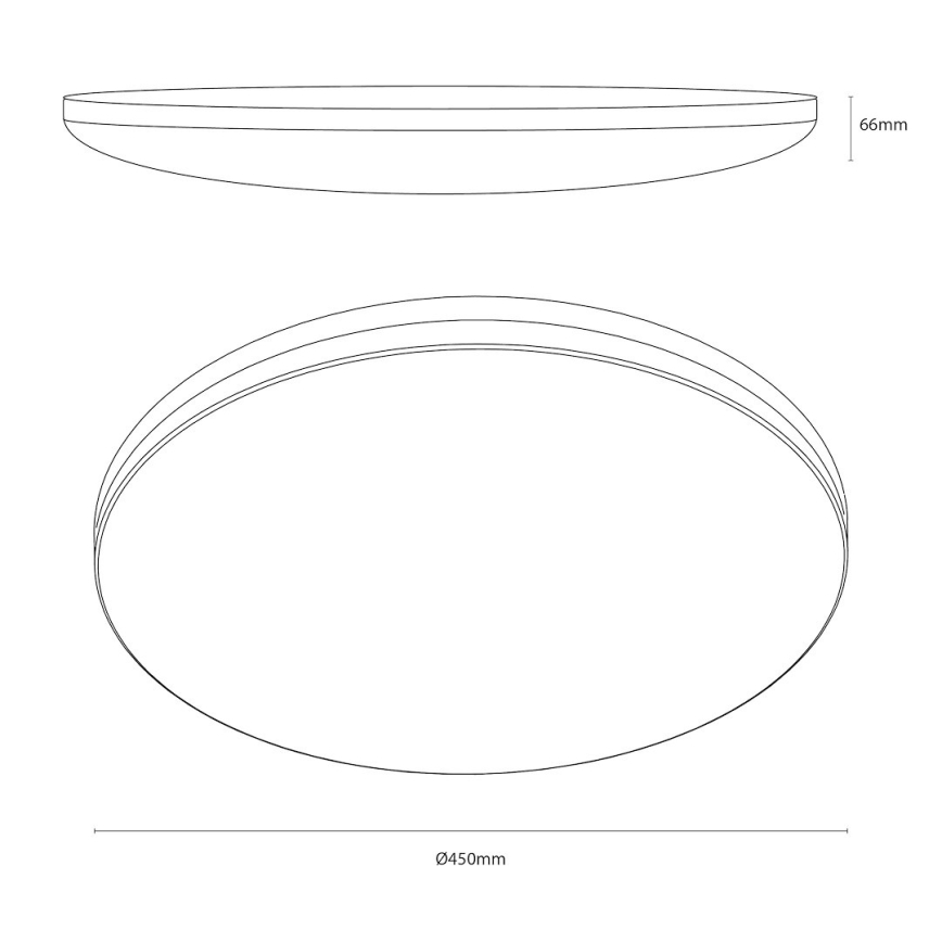 LED-kattovalaisin HUGO LED/21/32/42W/230V 3000/4000/6500K Ø 45 cm IP54 musta