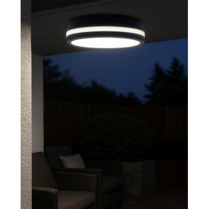 LED-kattovalaisin kylpyhuoneeseen anturilla ELLÉ LED/24W/230V 3000/4000/6500K halkaisija 26 cm IP54 antrasiitti