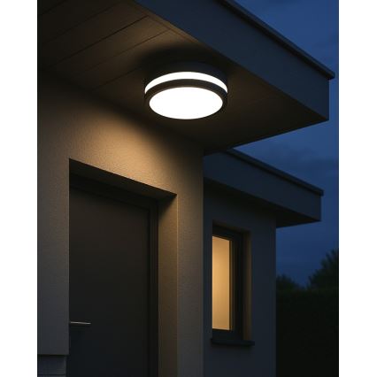 LED-kattovalaisin kylpyhuoneeseen anturilla ELLÉ LED/24W/230V 3000/4000/6500K halkaisija 26 cm IP54 antrasiitti