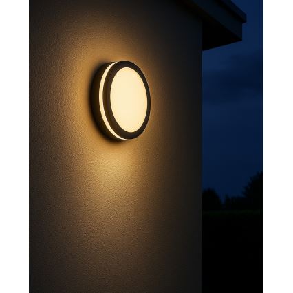 LED-kattovalaisin kylpyhuoneeseen anturilla ELLÉ LED/24W/230V 3000/4000/6500K halkaisija 26 cm IP54 antrasiitti