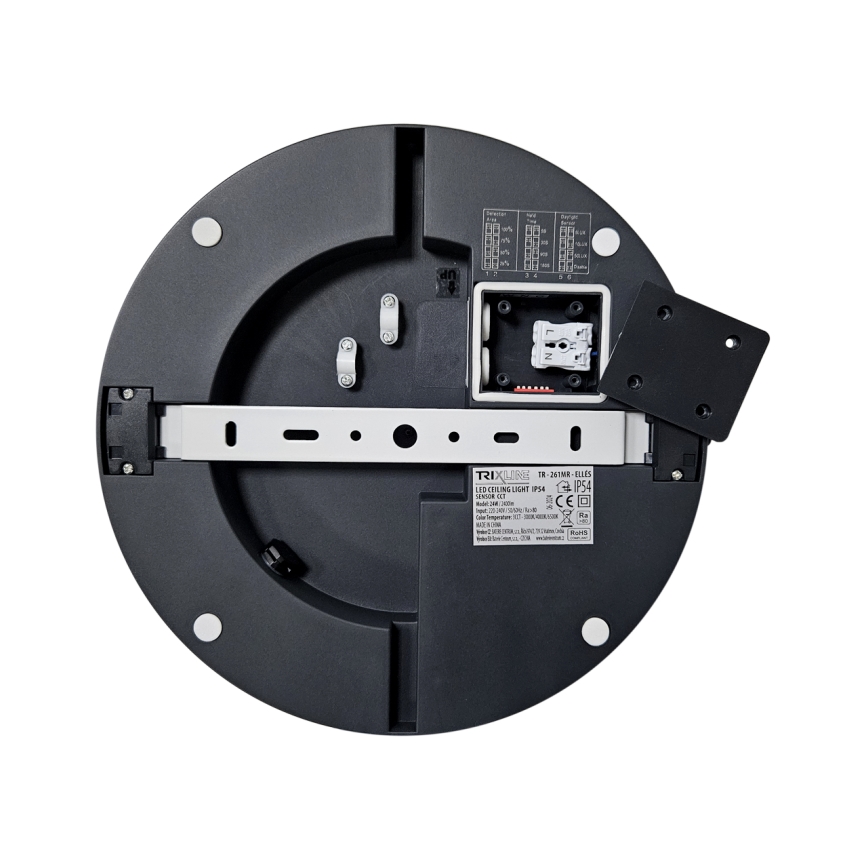 LED-kattovalaisin kylpyhuoneeseen anturilla ELLÉ LED/24W/230V 3000/4000/6500K halkaisija 26 cm IP54 antrasiitti