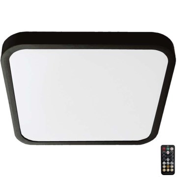 LED-kattovalaisin kylpyhuoneeseen anturilla LED/18W/230V 4000K IP44 29,5x29,5 cm musta + kauko-ohjaus