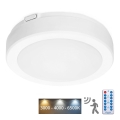 LED-kattovalaisin kylpyhuoneeseen anturilla NAIROS LED/12W/230V IP65 3000/4000/6500K halkaisija 20 cm valkoinen + kauko-ohjaus