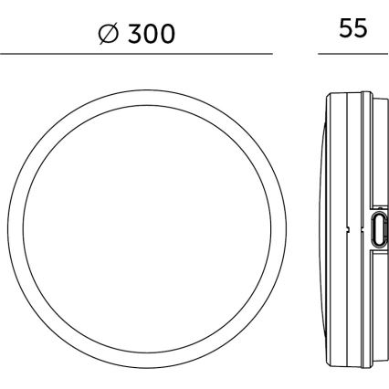 LED-kattovalaisin kylpyhuoneeseen anturilla NAIROS LED/24W/230V IP65 3000/4000/6500K halkaisija 30 cm valkoinen + kauko-ohjaus