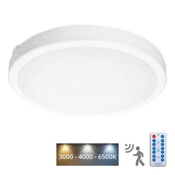 LED-kattovalaisin kylpyhuoneeseen anturilla NAIROS LED/36W/230V IP65 3000/4000/6500K halkaisija 40 cm valkoinen + kauko-ohjaus