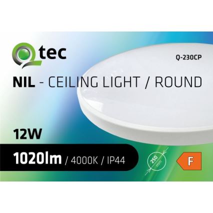LED-kattovalaisin kylpyhuoneeseen CIRCLE LED/12W/230V 4000K halkaisija 25 cm IP44 valkoinen