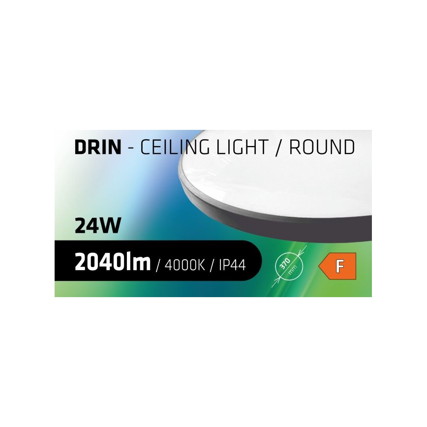 LED-kattovalaisin kylpyhuoneeseen CIRCLE LED/24W/230V 4000K halkaisija 37 cm IP44 musta