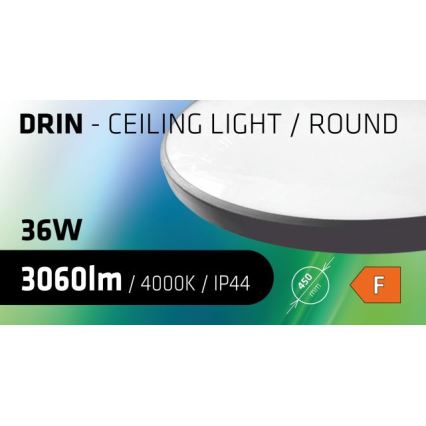 LED-kattovalaisin kylpyhuoneeseen CIRCLE LED/36W/230V 4000K halkaisija 45 cm IP44 musta