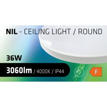LED-kattovalaisin kylpyhuoneeseen CIRCLE LED/36W/230V 4000K halkaisija 45 cm IP44 valkoinen