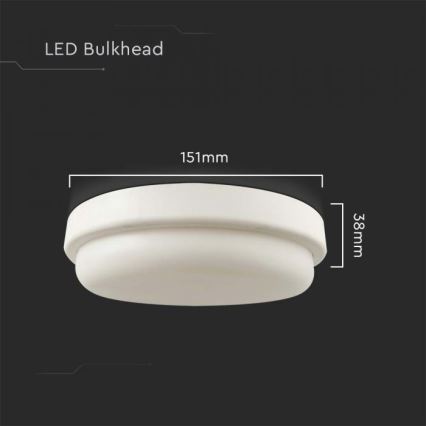 LED-kattovalaisin kylpyhuoneeseen LED/12W/230V 3000K IP54 halkaisija 15 cm