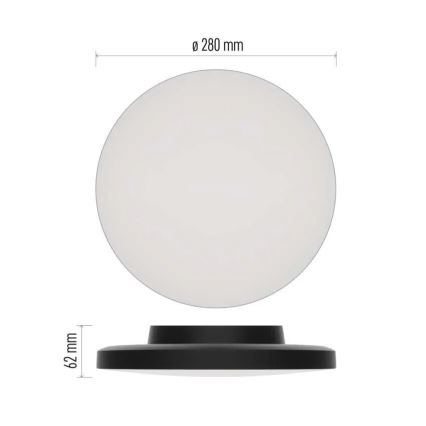 LED-kattovalaisin kylpyhuoneeseen LED/15W/230V 3000/4000/5700K IP55 musta