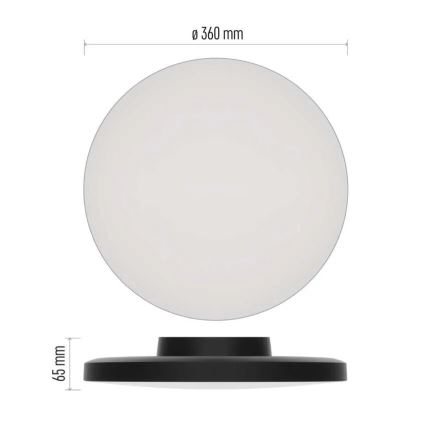 LED-kattovalaisin kylpyhuoneeseen LED/18W/230V 3000/4000/5700K IP55 musta