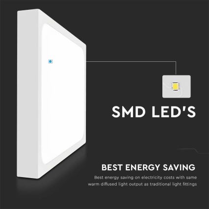 LED-kattovalaisin kylpyhuoneeseen LED/18W/230V 3000K IP44 22,5x22,5 cm valkoinen