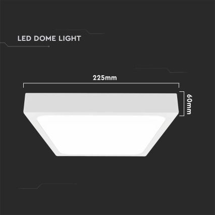 LED-kattovalaisin kylpyhuoneeseen LED/18W/230V 3000K IP44 22,5x22,5 cm valkoinen