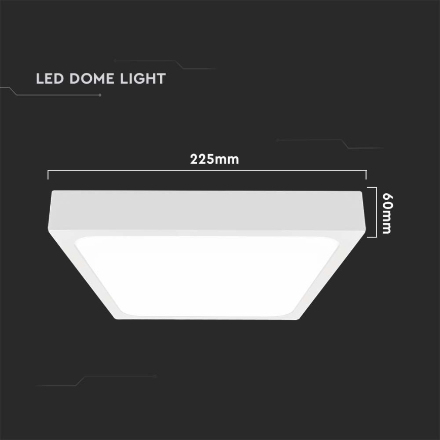 LED-kattovalaisin kylpyhuoneeseen LED/18W/230V 3000K IP44 22,5x22,5 cm valkoinen
