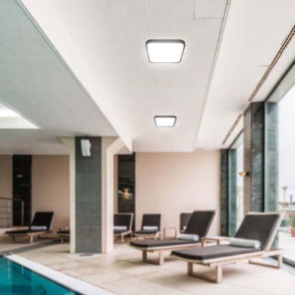 LED-kattovalaisin kylpyhuoneeseen LED/18W/230V 6500K IP44 25x25 cm musta