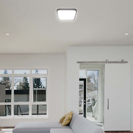 LED-kattovalaisin kylpyhuoneeseen LED/18W/230V 6500K IP44 25x25 cm musta