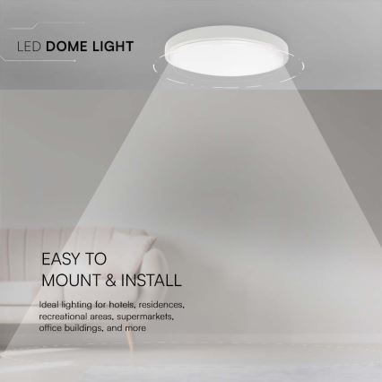 LED-kattovalaisin kylpyhuoneeseen LED/18W/230V 6500K IP44 halkaisija 25 cm valkoinen