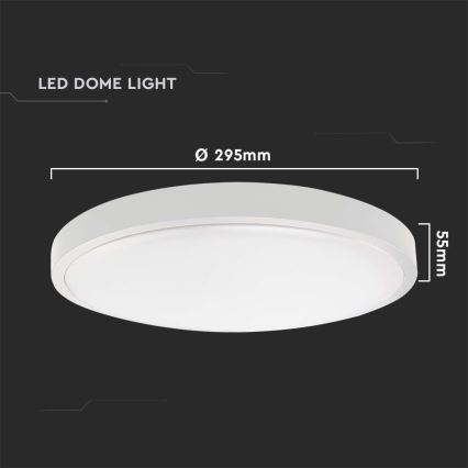 LED-kattovalaisin kylpyhuoneeseen LED/24W/230V 3000K IP44 halkaisija 29,5 cm valkoinen