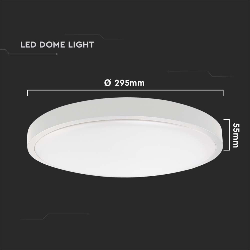 LED-kattovalaisin kylpyhuoneeseen LED/24W/230V 3000K IP44 halkaisija 29,5 cm valkoinen
