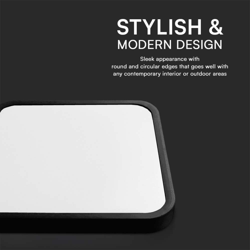 LED-kattovalaisin kylpyhuoneeseen LED/24W/230V 4000K IP44 29,5x29,5 cm musta