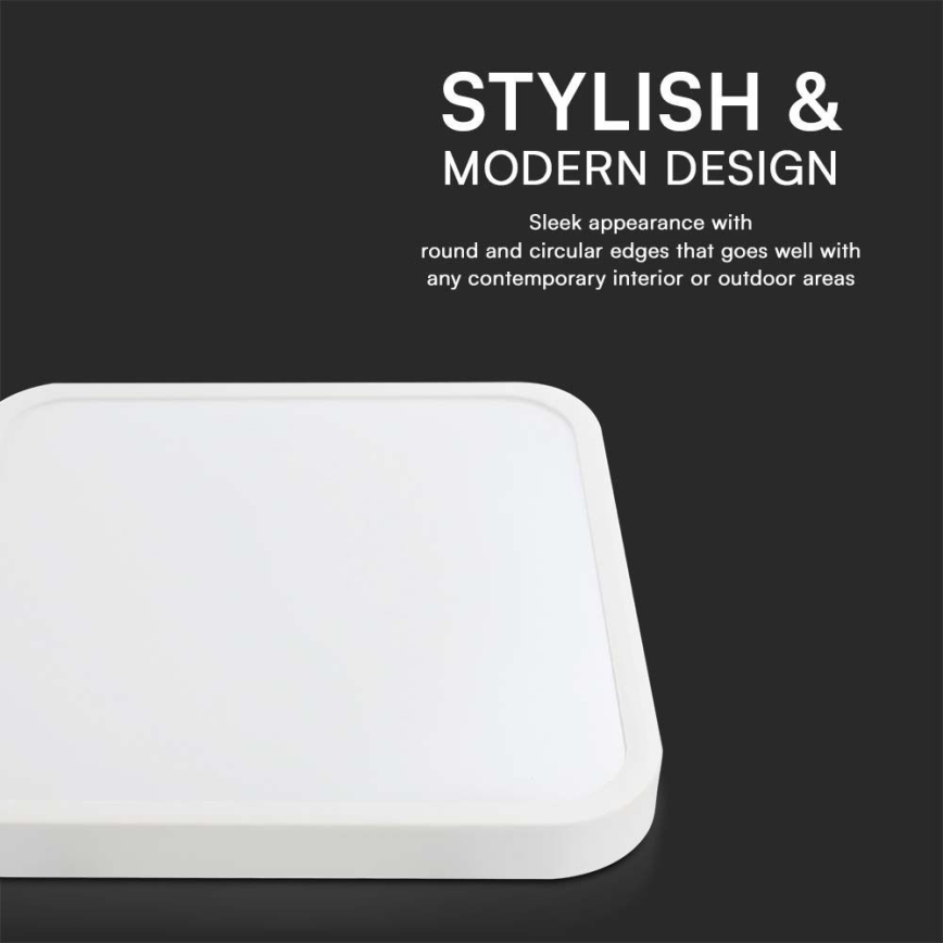 LED-kattovalaisin kylpyhuoneeseen LED/24W/230V 4000K IP44 29,5x29,5 cm valkoinen