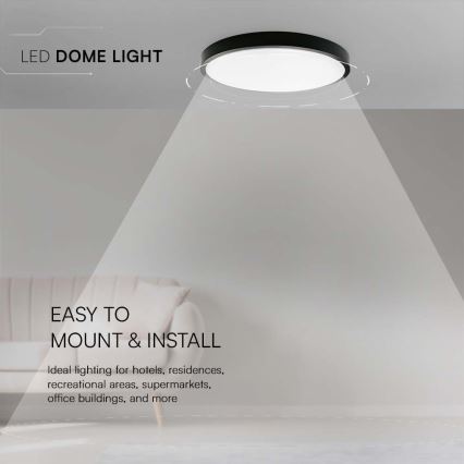 LED-kattovalaisin kylpyhuoneeseen LED/24W/230V 6500K IP44 halkaisija 29,5 cm musta