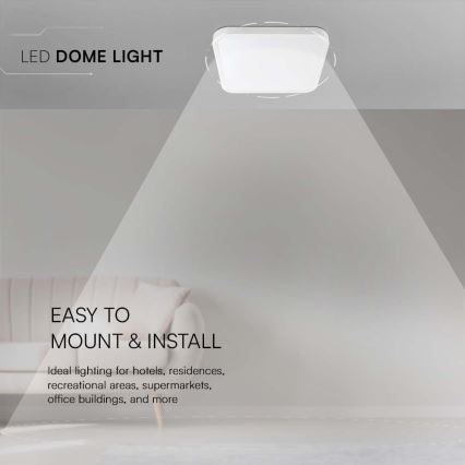 LED-kattovalaisin kylpyhuoneeseen LED/24W/230V 6500K IP44 29,5x29,5 cm valkoinen