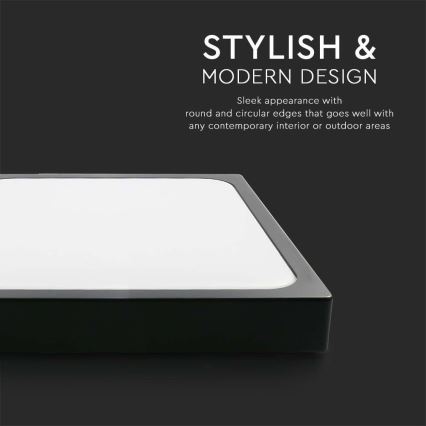 LED-kattovalaisin kylpyhuoneeseen LED/30W/230V 6500K IP44 42x42 cm musta