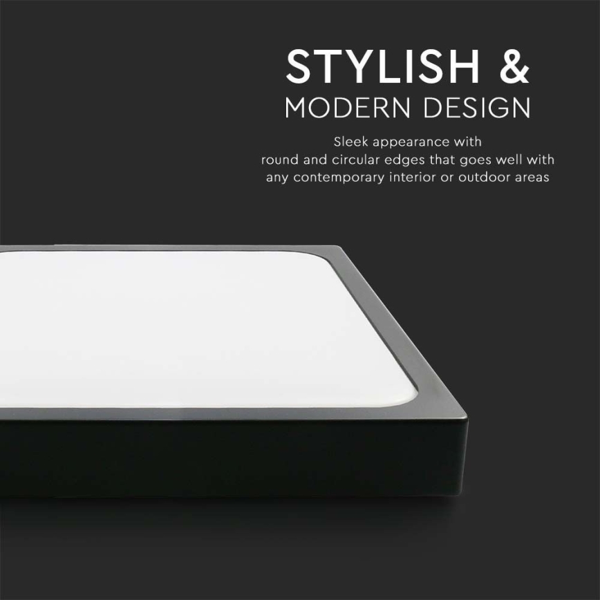 LED-kattovalaisin kylpyhuoneeseen LED/30W/230V 6500K IP44 42x42 cm musta