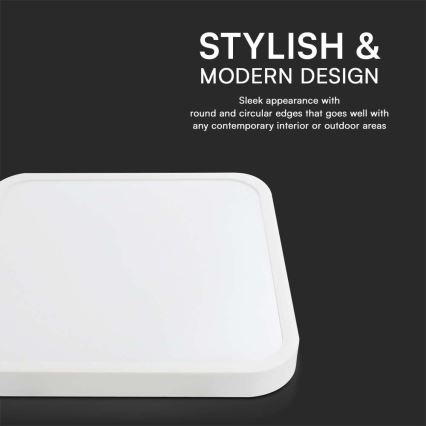 LED-kattovalaisin kylpyhuoneeseen LED/48W/230V 4000K IP44 42x42 cm valkoinen