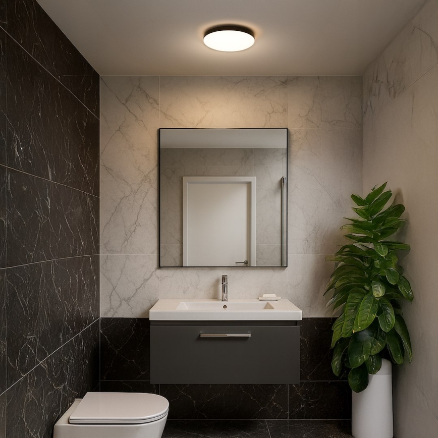 LED-kattovalaisin kylpyhuoneeseen MAYA LED/15W/230V halkaisija 33 cm IP44 musta